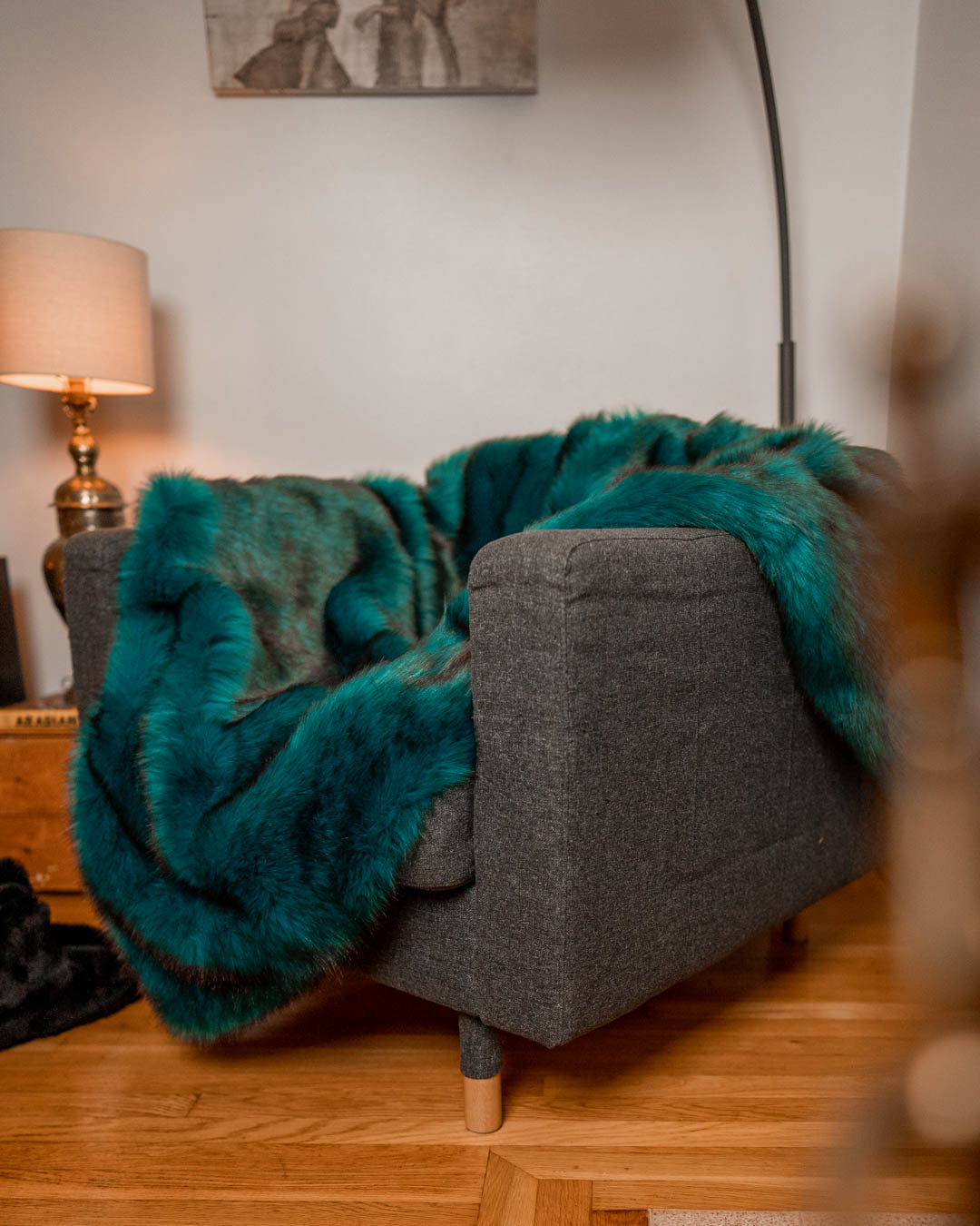 Tahitian Wolf Collector Edition Faux Fur Throw