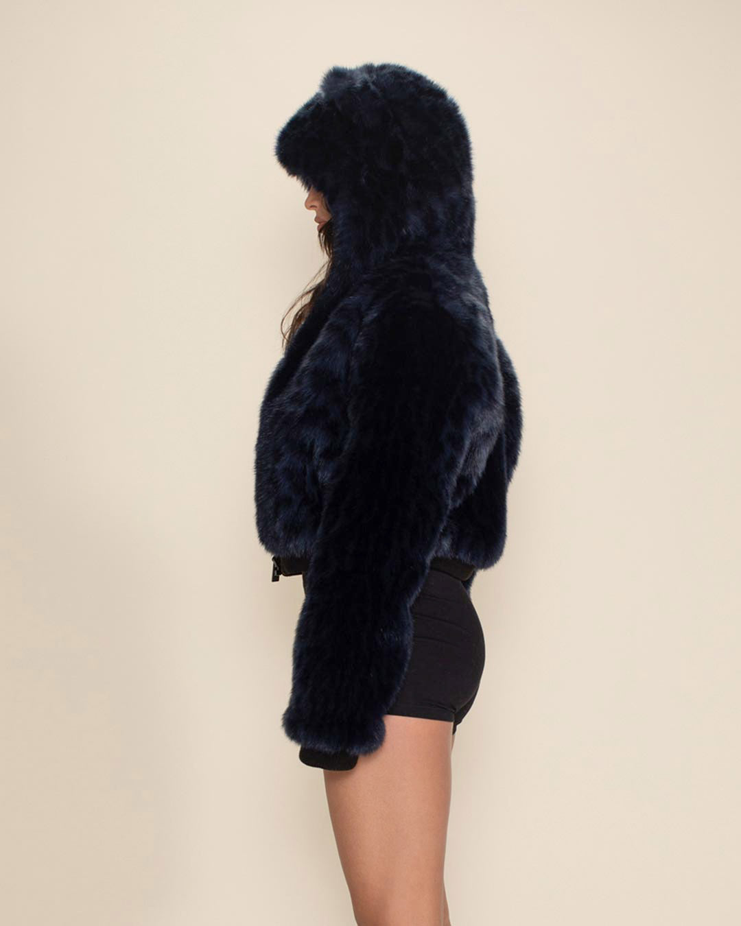 Indigo Leopard Classic Collector Edition Faux Fur Cropped Jacket | Women&#39;s