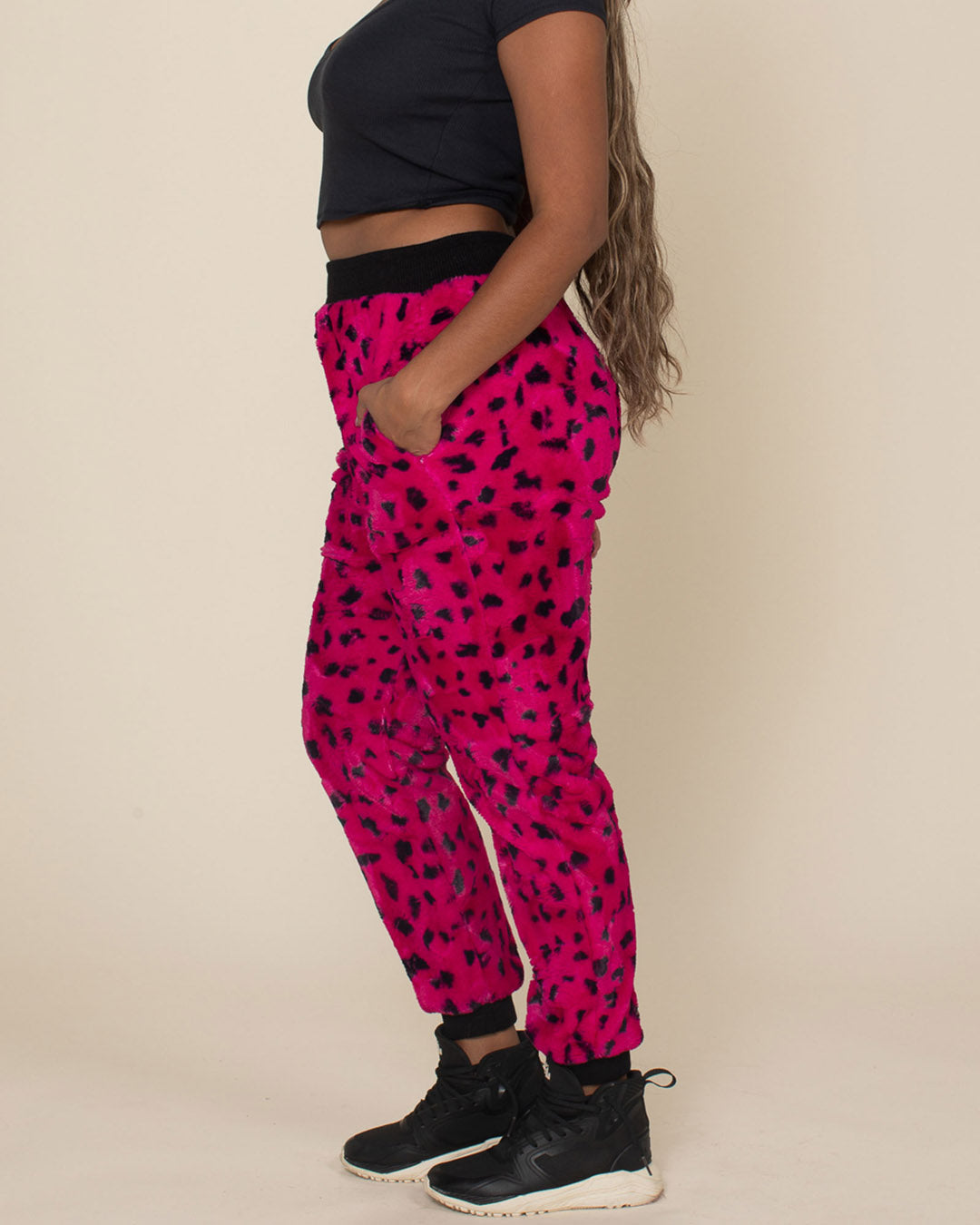 Pink Cheetah ULTRA SOFT Faux Fur Sweatpants | Women&#39;s