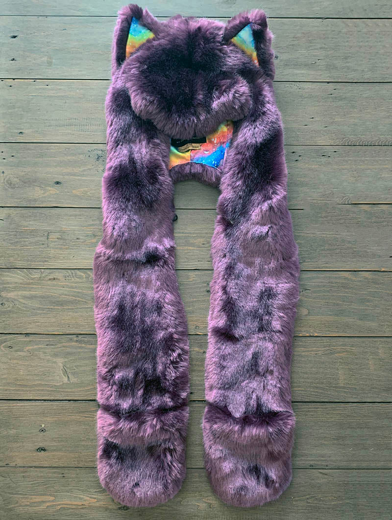 Lavender Wolf Luxe Collector Edition Faux Fur SpiritHood 