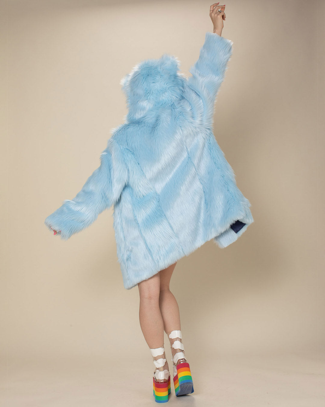 Sky Blue Bear Classic Limited Edition Faux Fur Coat | Women's