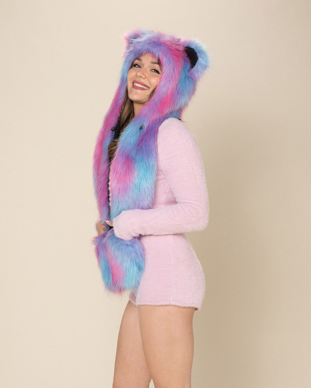 Cotton Candy Bear Collector Edition Faux Fur Hood | Women's