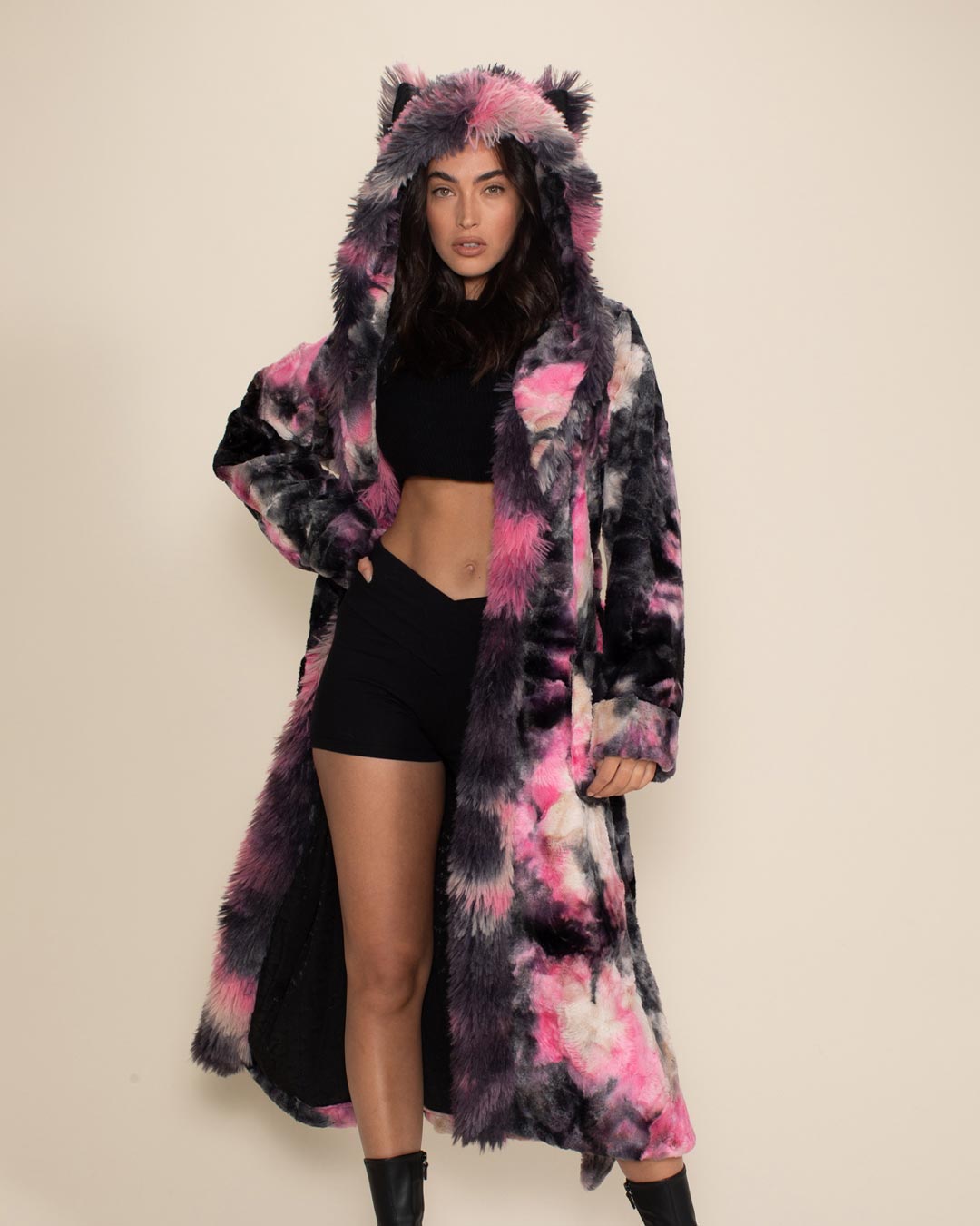 Ink Spotted Leopard Classic Collector Edition Faux Fur Style Robe | Women's