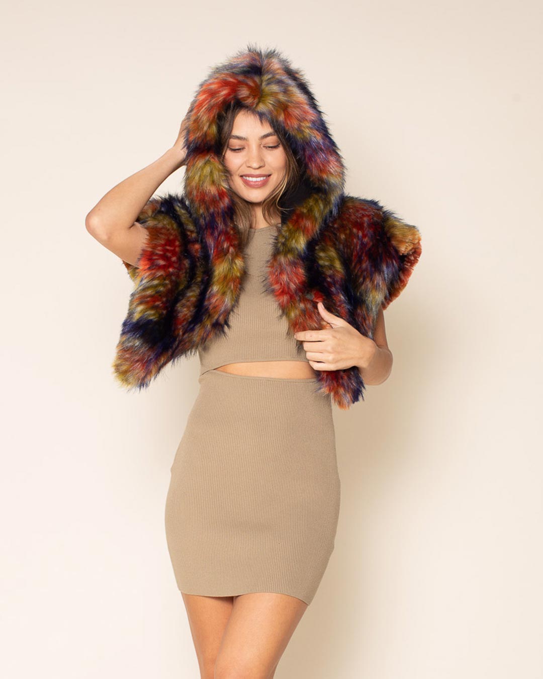 Parrot Collector Edition Hooded Faux Fur Shawl | Women's