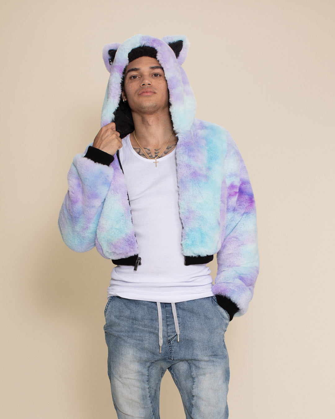 Mer Cat Classic Collector Edition Faux Fur Cropped Jacket | Men&#39;s