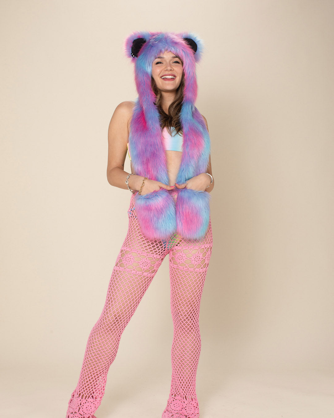 Cotton Candy Bear Collector Edition Faux Fur Hood | Women&#39;s