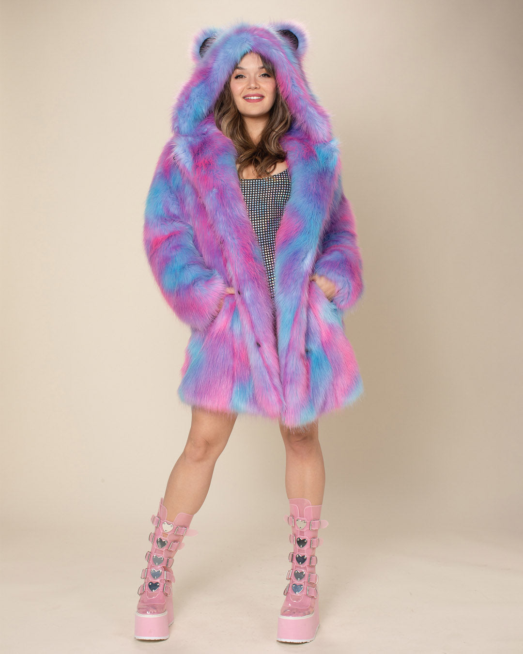 SpiritHoods Women's Disco Kitty Classic Faux Fur Coat