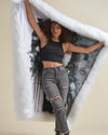 Artist Edition Lora Zombie The One You Feed White Wolf Faux Fur Throw