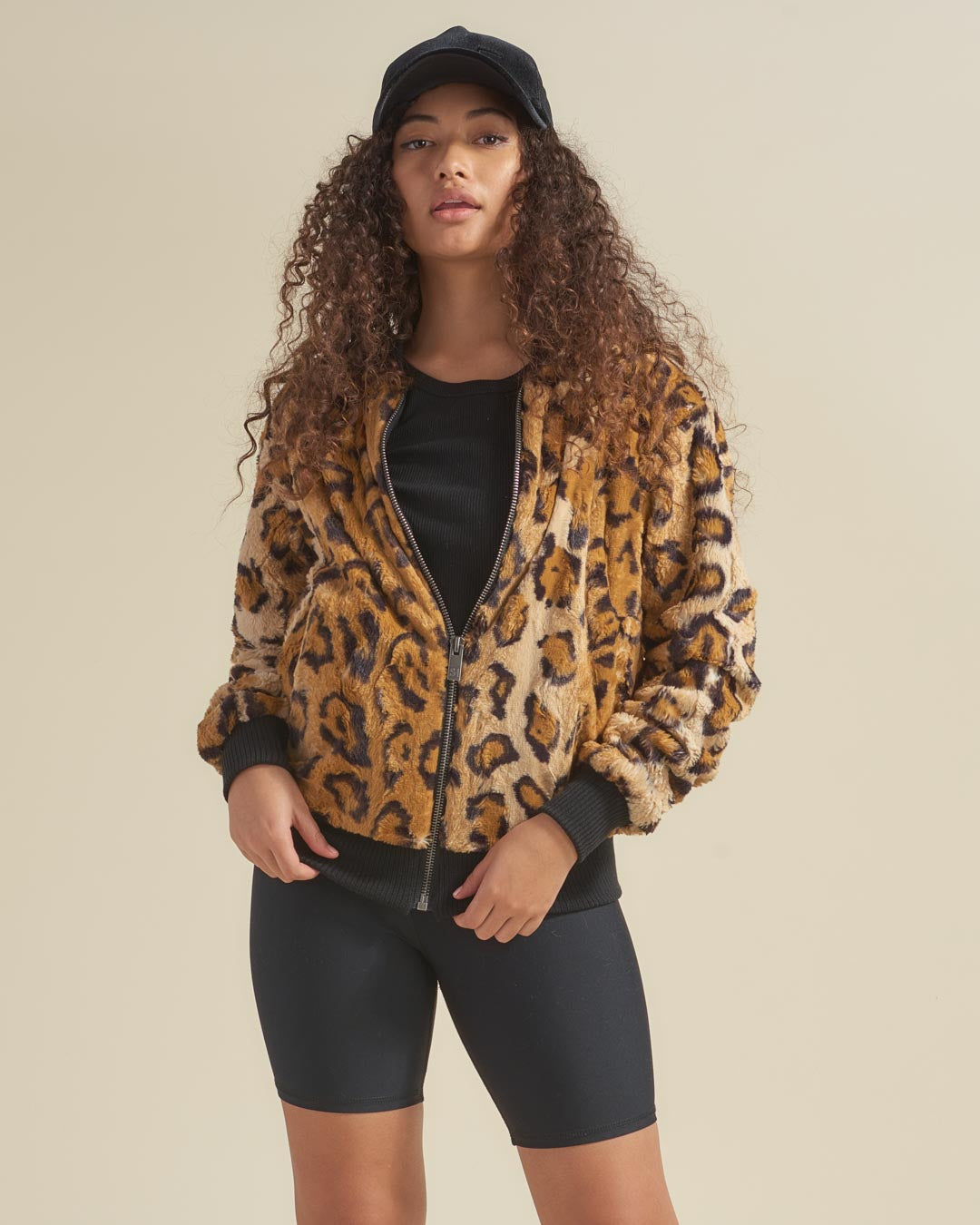 Cheetah Faux Fur Women's Bomber Jacket | SpiritHoods
