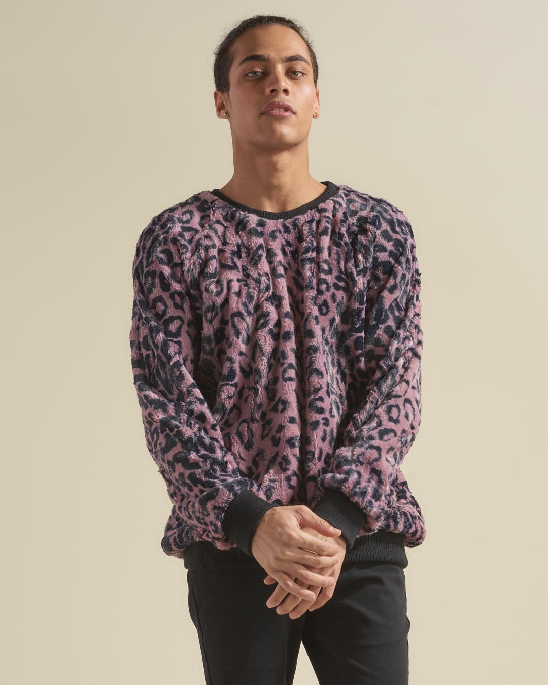 Lavender Leopard ULTRA SOFT Faux Fur Sweater | Men&#39;s