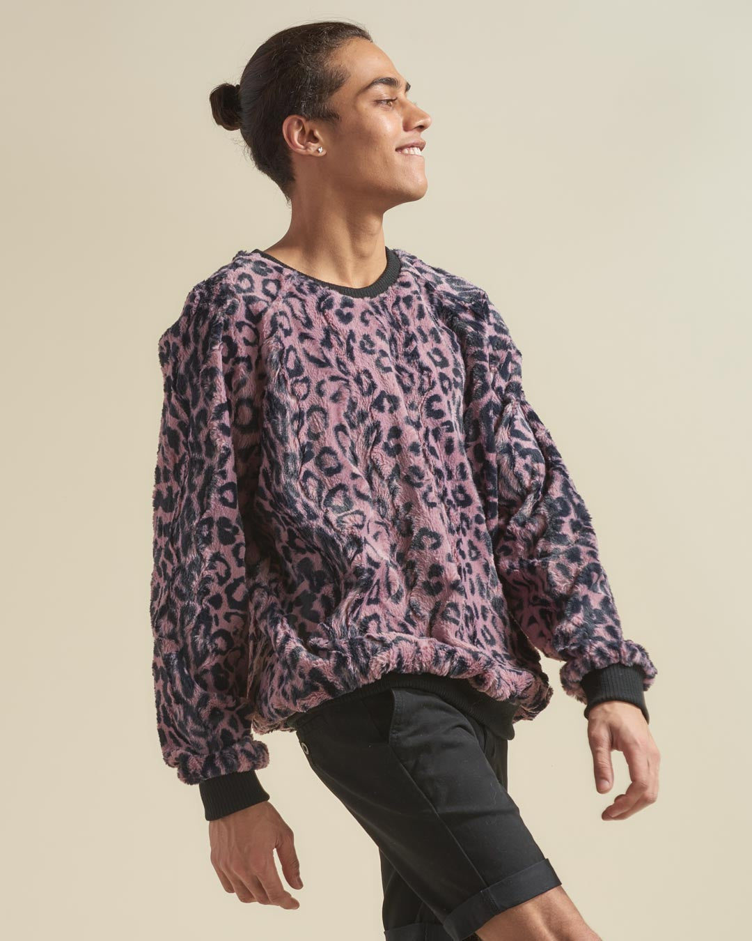 Lavender Leopard ULTRA SOFT Faux Fur Sweater | Men&#39;s