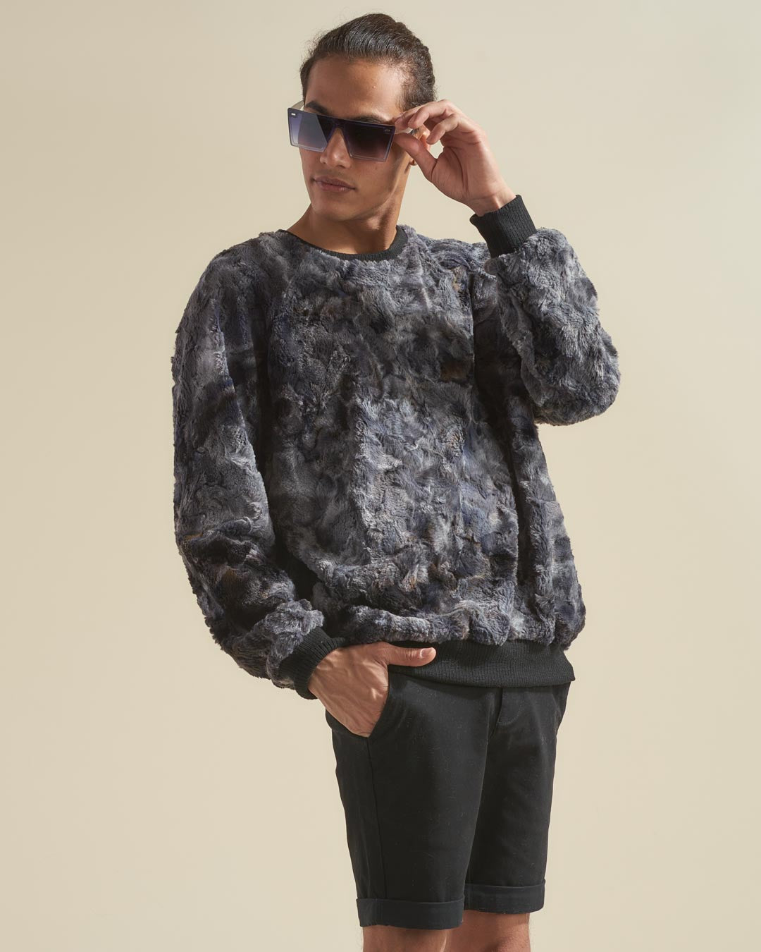 Shark Men's Ultra Soft Faux Fur Sweater