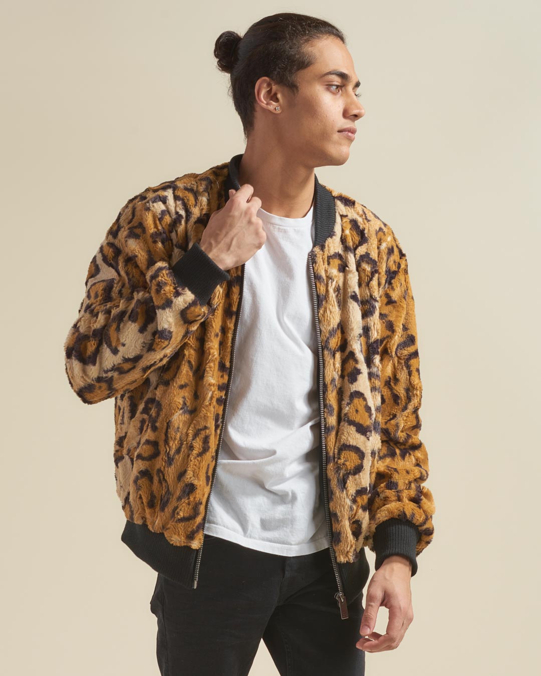 Cheetah Faux Bomber Jacket | Men's - SpiritHoods