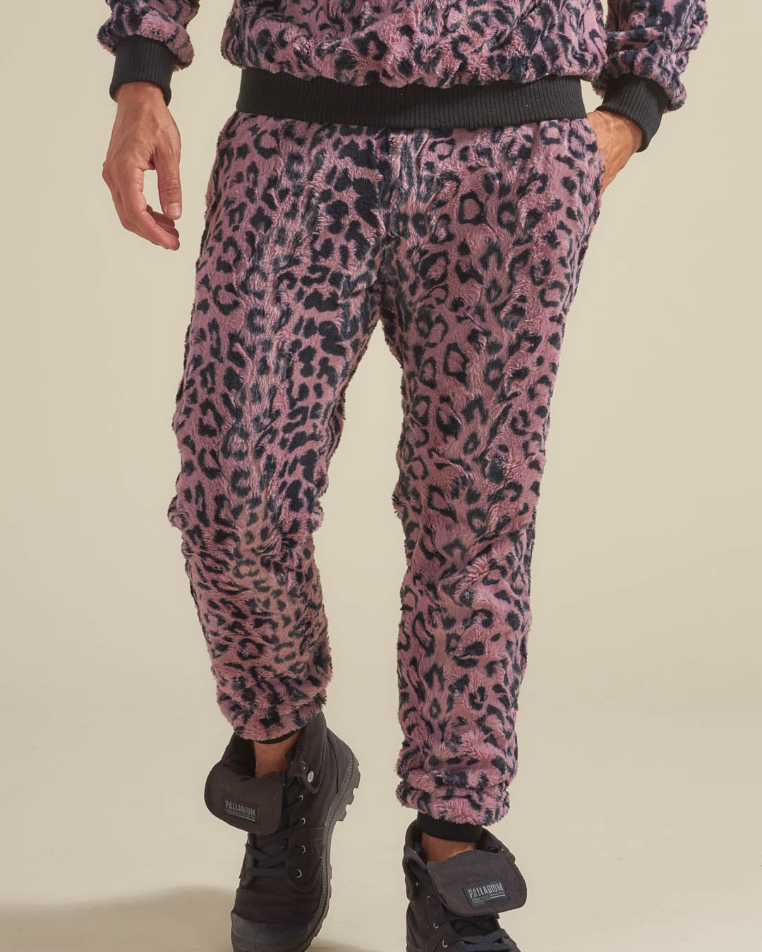 Lavender Leopard ULTRA SOFT Faux Fur Sweatpants | Men&#39;s