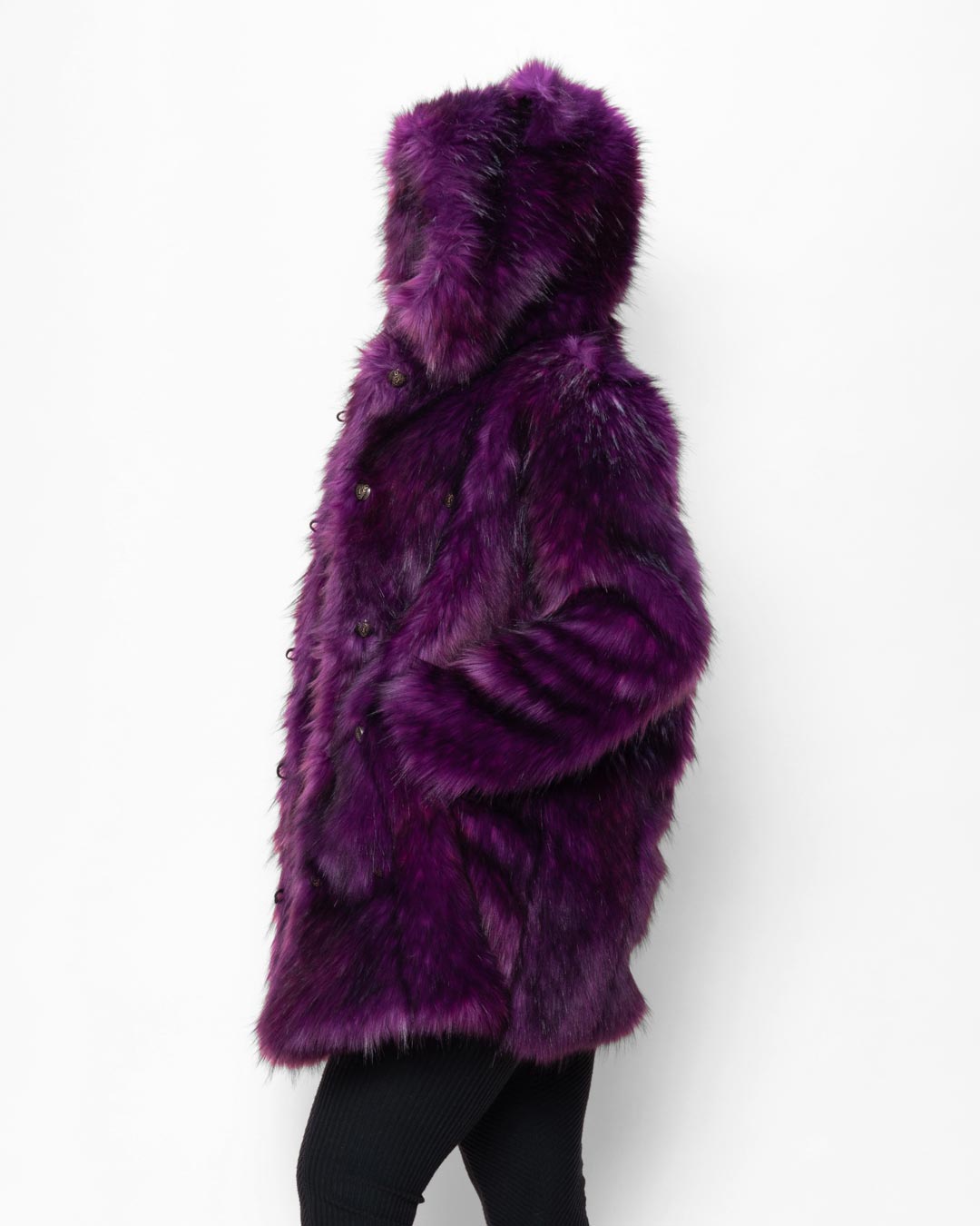 SpiritHoods Men's Purple Panther Classic Faux Fur Coat