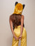 Golden Wolf Luxe Faux Fur with Hood on Female 