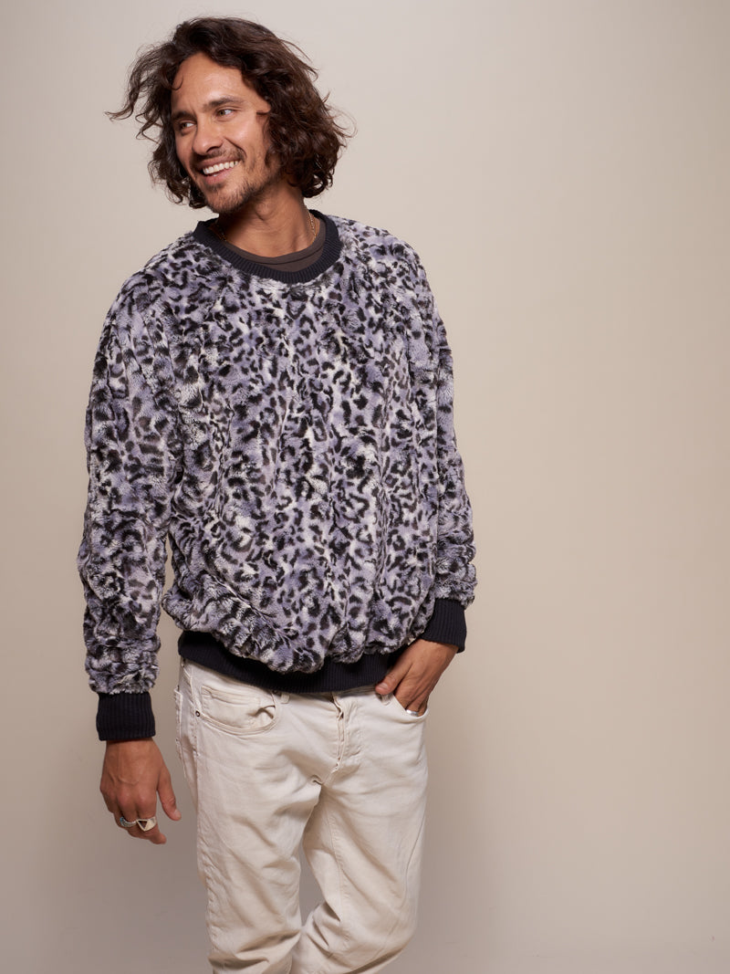 Man wearing Bobcat Luxe Sweater, side view 2