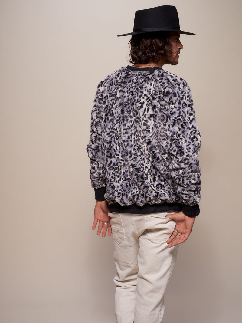 Man wearing Bobcat Luxe Sweater, back view 2