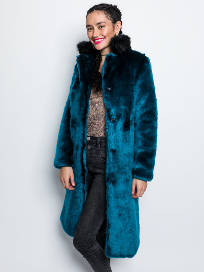 Royal Wolf Luxe Calf Length Women's Faux Fur Coat 