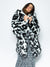 Classic Spotted Leopard Faux Fur Coat with Hood on Female