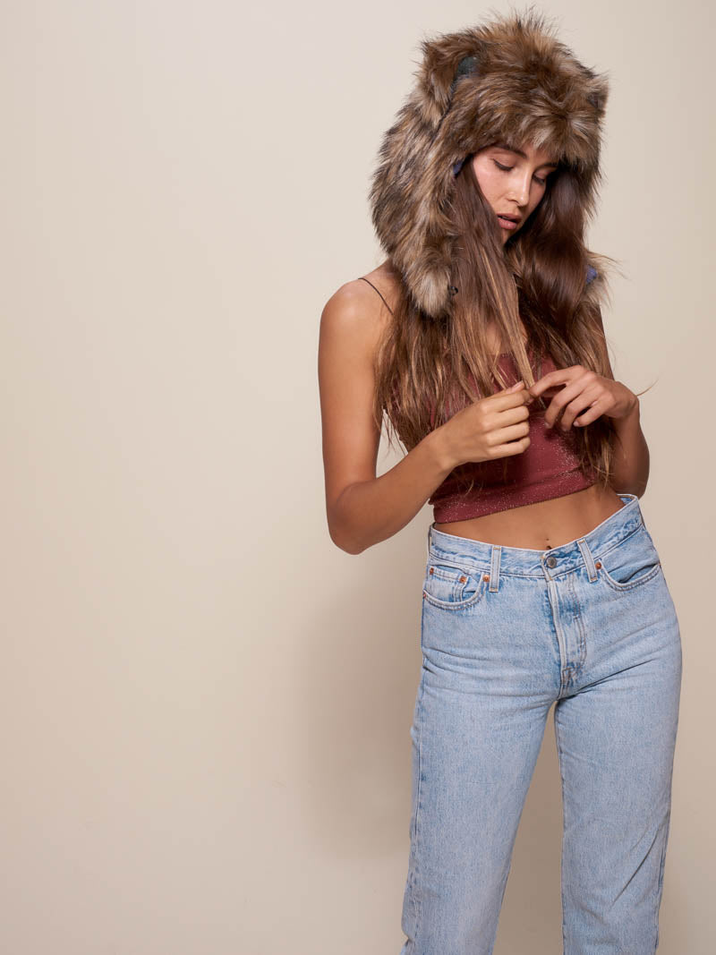 Grizzly Bear Faux Fur with Half Hood 