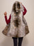 Woman wearing Alaskan Hawk Hooded Faux Fur Vest, back view