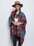 Women's Poncho with Sunset Fox Design