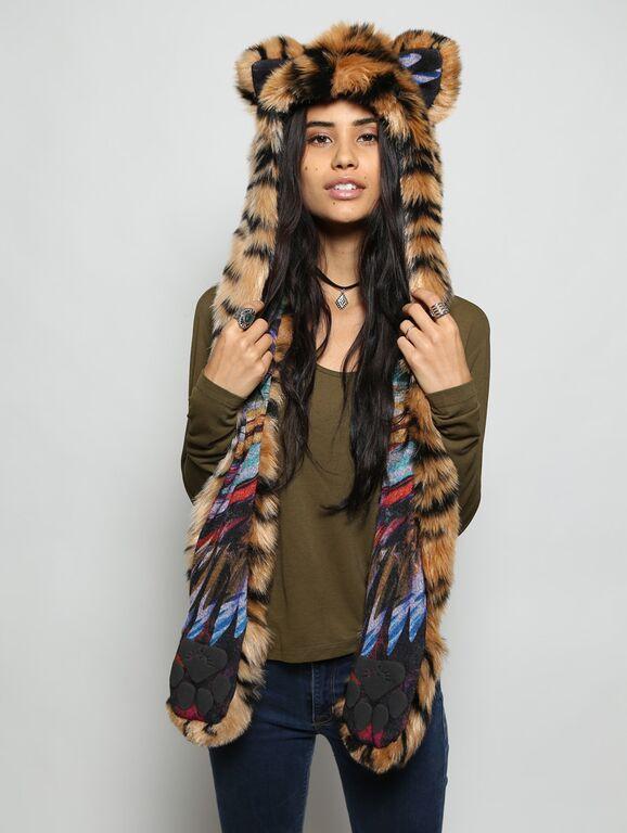 Brown and Black Tiger Collectors Edition SpiritHood on Female