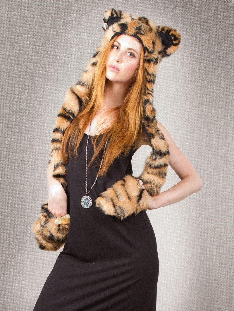 Tiger Hooded Faux Fur