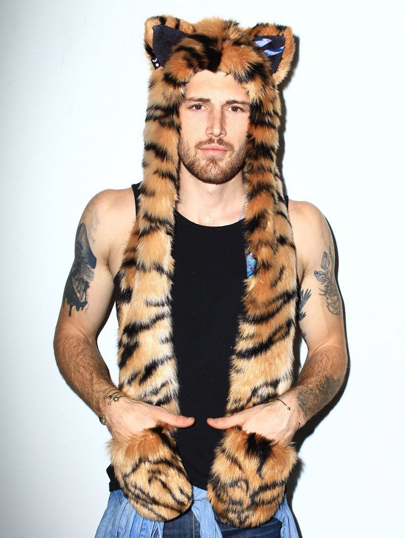 Tiger Design Collectors Edition Hooded Faux Fur for Men