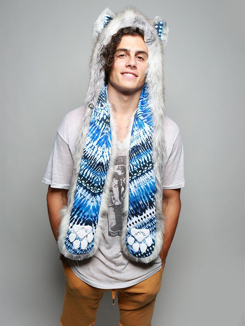 Grey Timber Wolf Collector SpiritHood on Male