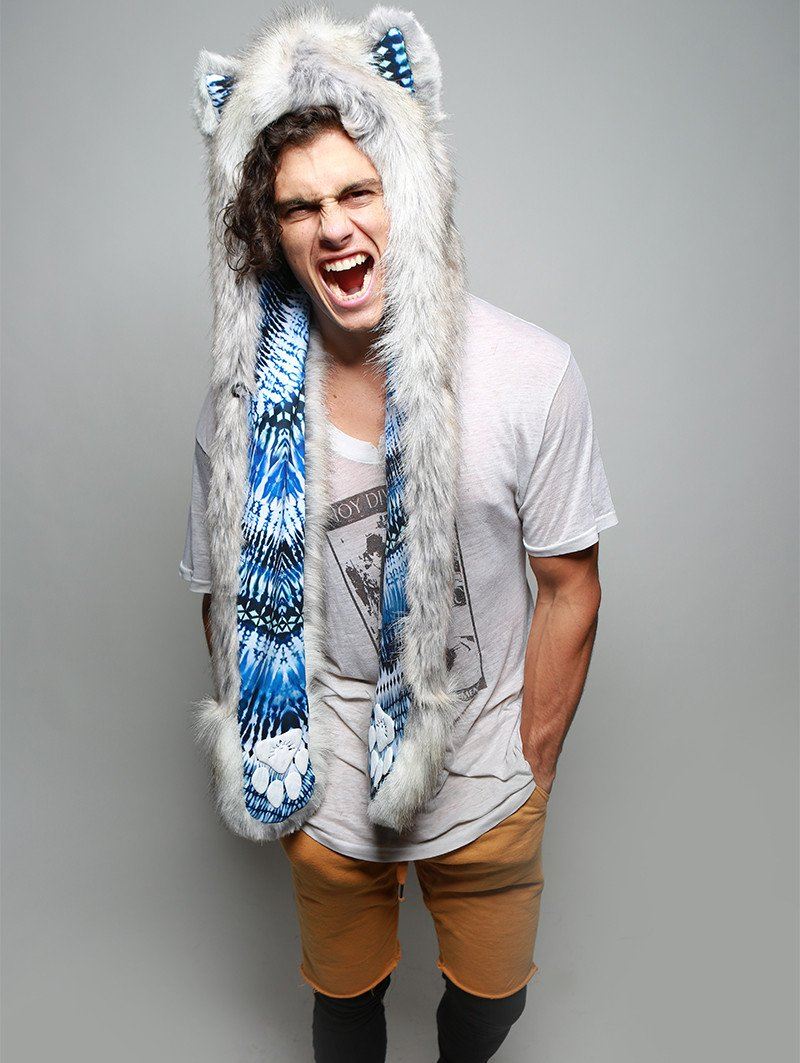 Grey Timber Wolf Collector SpiritHood on Male