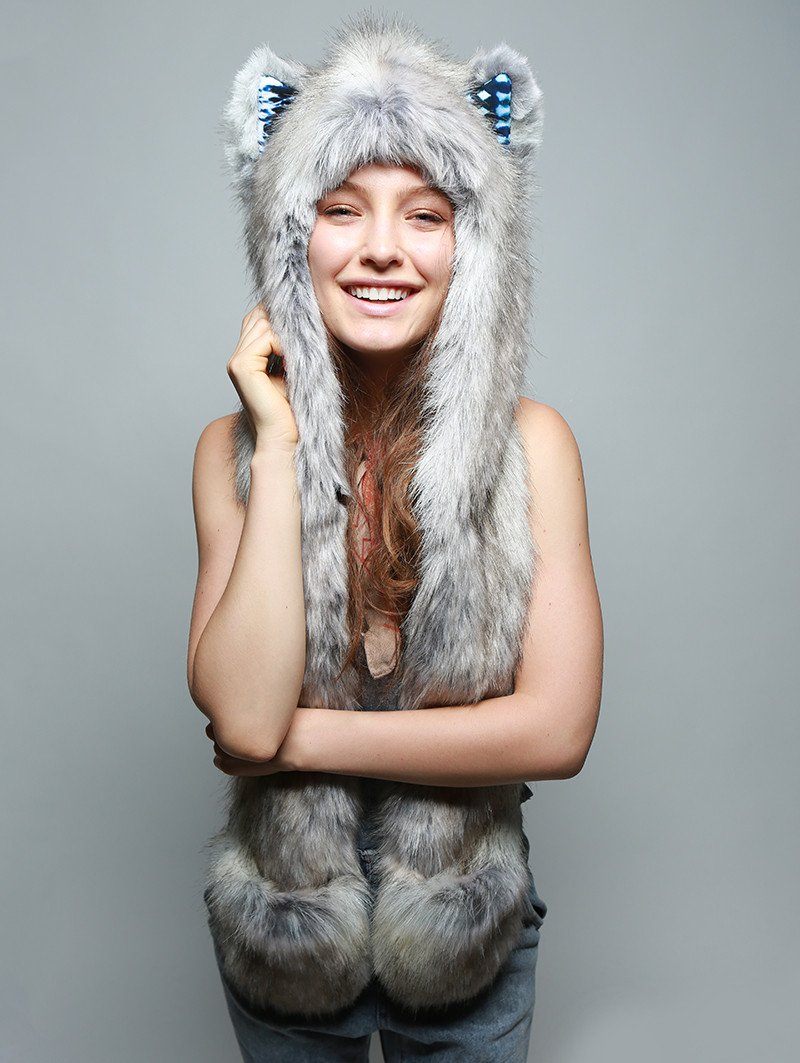 Timber Wolf Collector Hooded Faux Fur