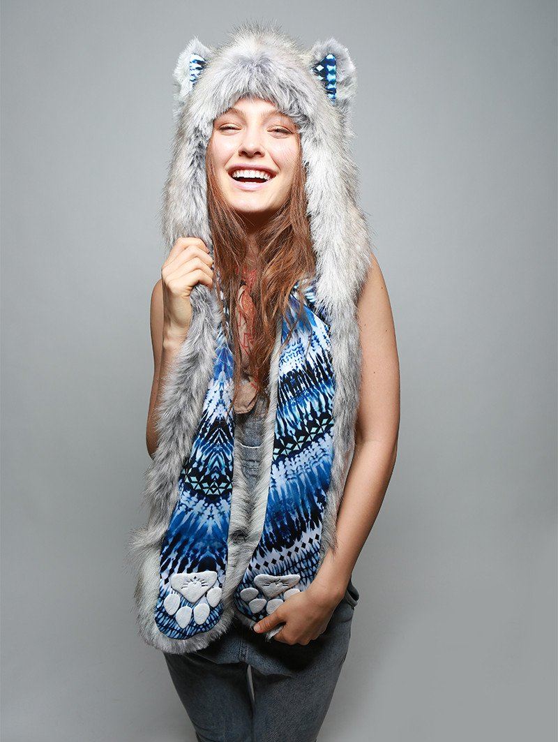Grey Timber Wolf Collector SpiritHood on Female