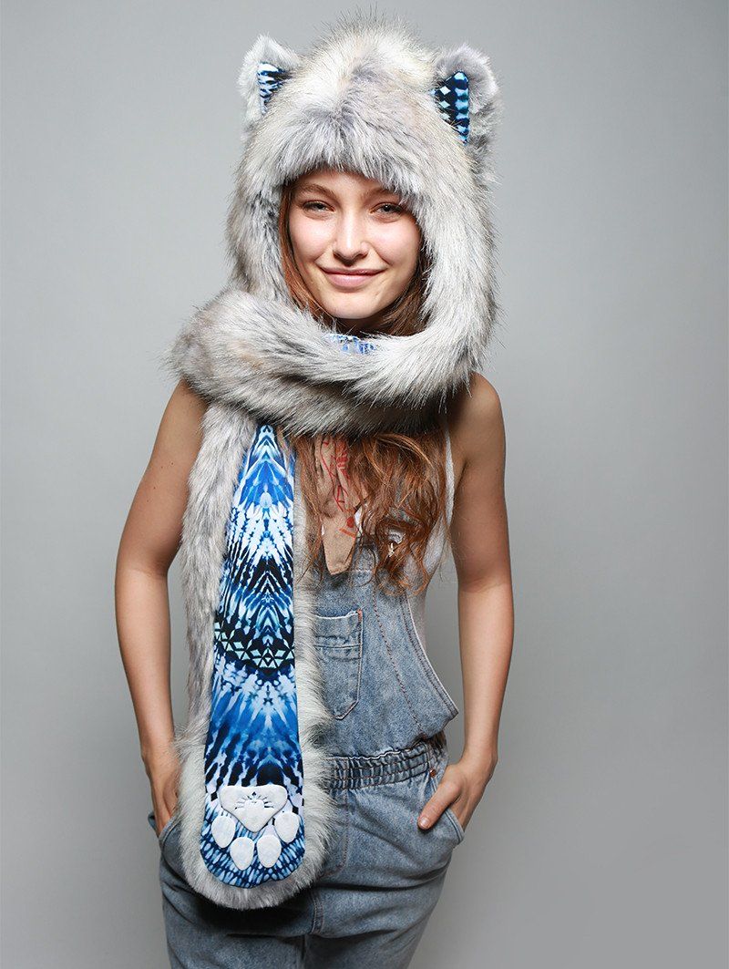 Female Wearing Timber Wolf Collector SpiritHood 