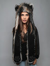 Northern Rocky Mountain Wolf SpiritHood on Woman