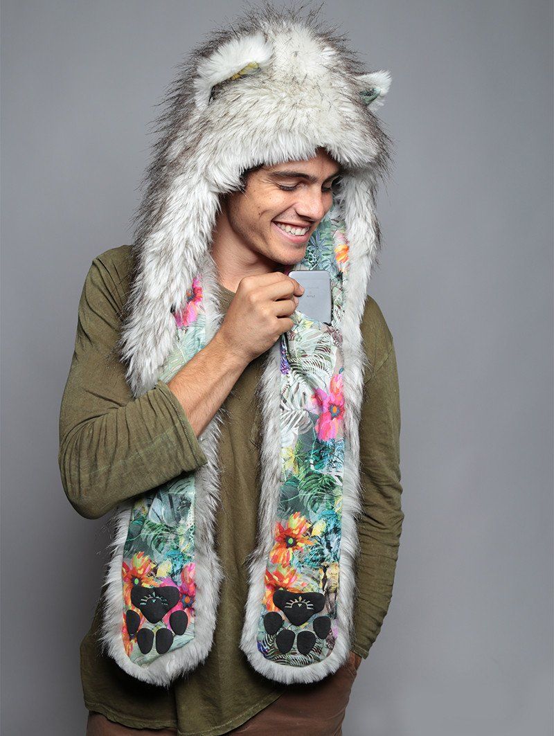 Exterior and Interior View of Siberian Fox Faux Fur SpiritHood
