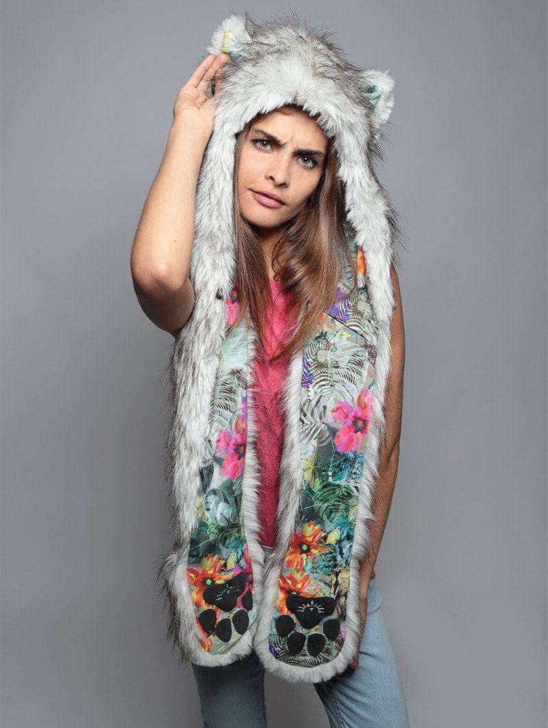 Hooded Faux Fur with Siberian Fox Design