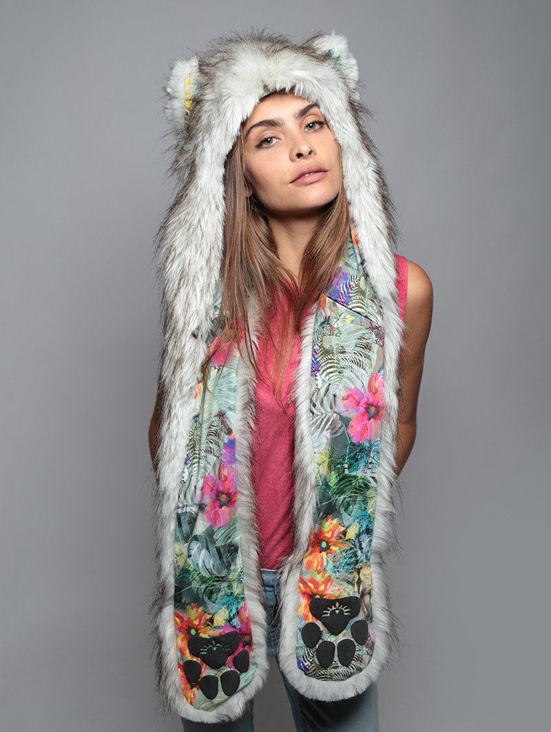 Brown and Grey Siberian Fox Collector Edition SpiritHood on Female