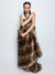 Female Wrapped in Faux Fur Throw with Grizzly Design