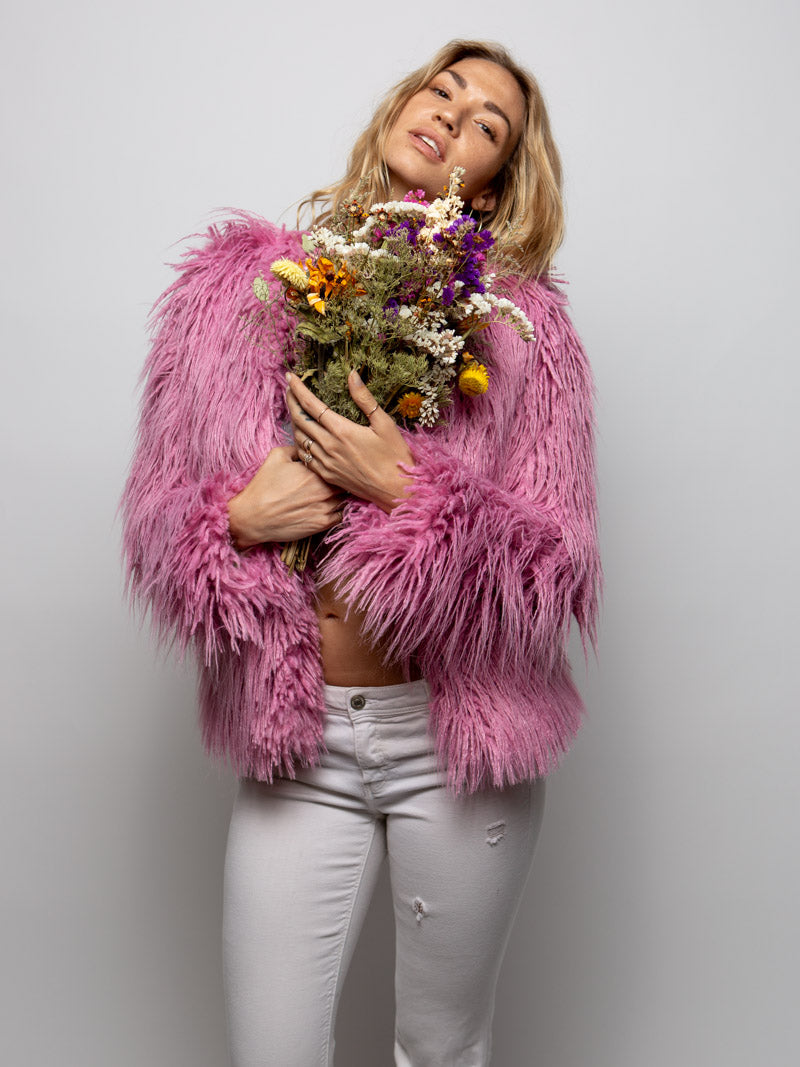 Woman wearing Ballerina Faux Fur Bomber