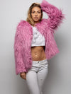 Woman wearing Ballerina Faux Fur Bomber, front view 2