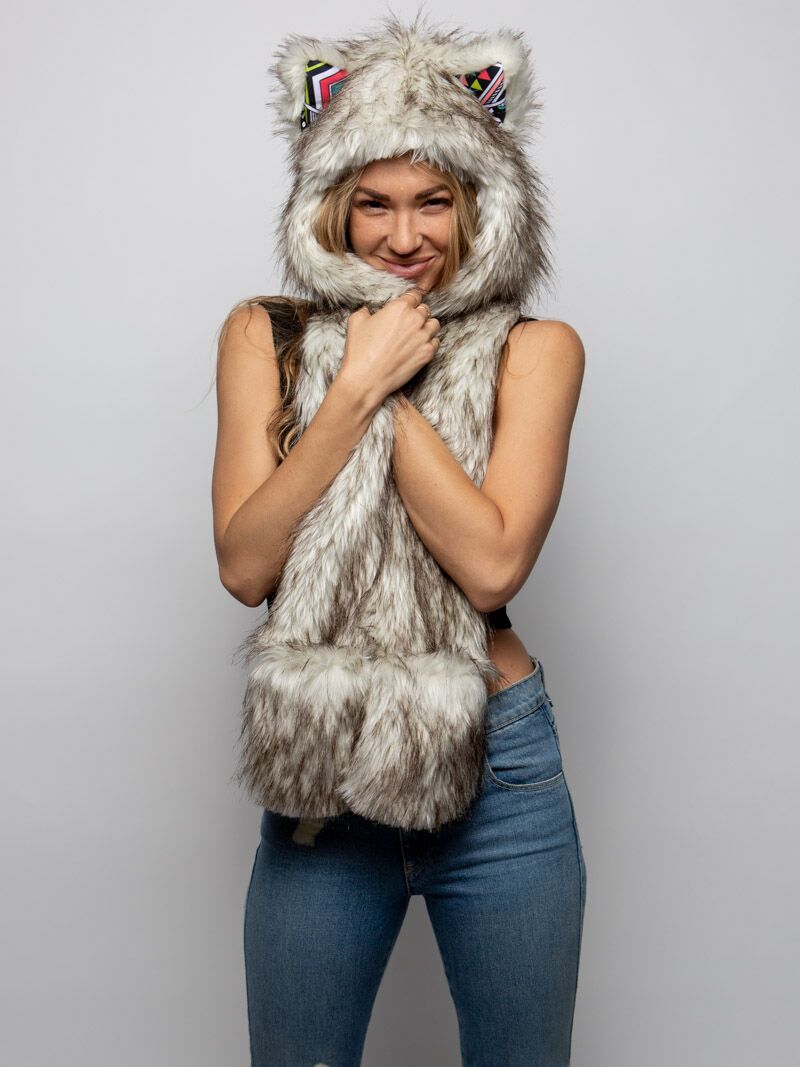 Summer Siberian Husky CE Hooded Faux Fur