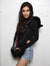 Hooded Faux Fur with FauxEva Funky Black Wolf Design
