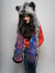 Hooded Faux Fur with Mystic Wolf Galaxy CE Design
