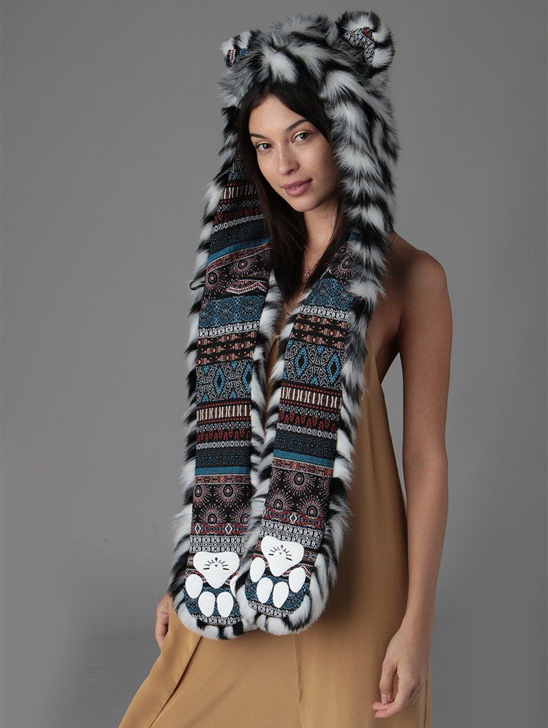 Female Wearing White Tiger Collector Edition SpiritHood 