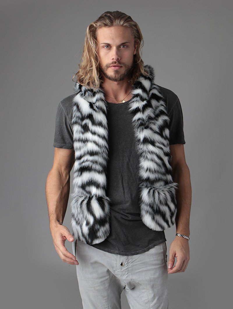 Male Wearing White Tiger SpiritHood