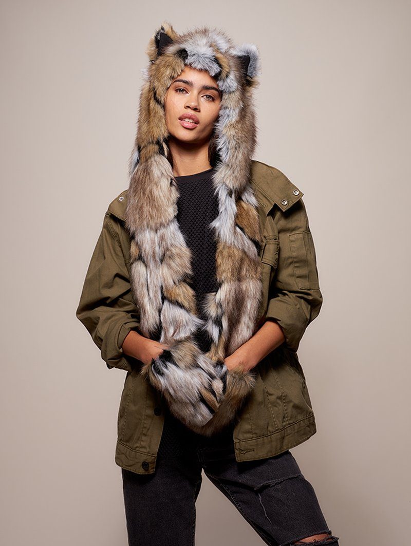 Tan and Grey Wolverine CE SpiritHood on Female