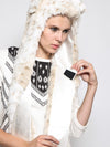 Interior Pocket on Snow Leopard Faux Fur SpiritHood 
