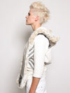 Snow Leopard Faux Fur SpiritHood on Female Model